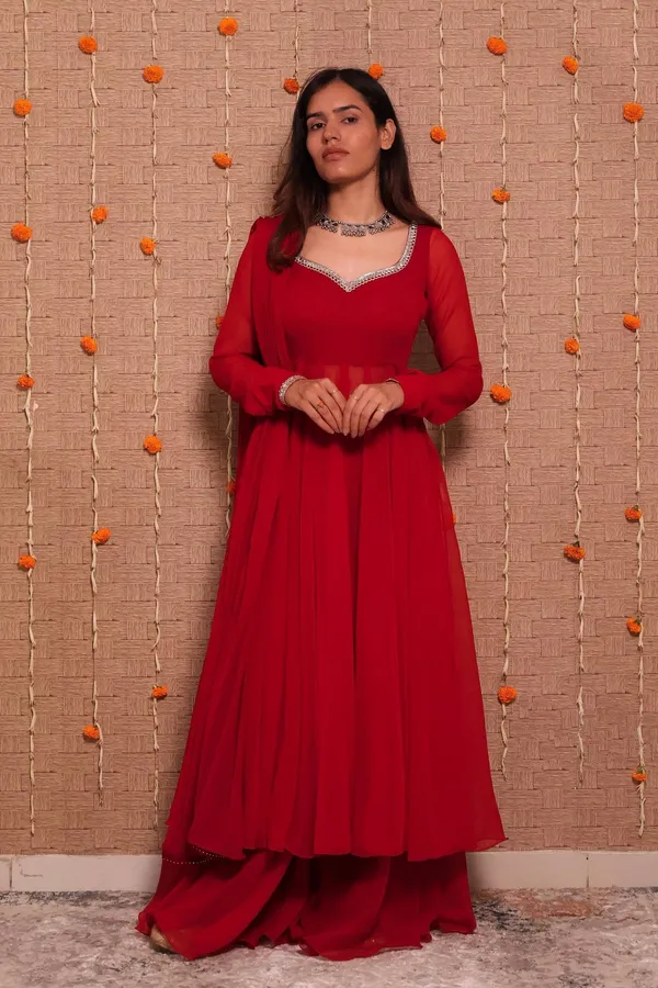 Crimson_Red_Georgette_Anarkali_Suit_Set_with_Embroidered_Neckline_&_Dupatta