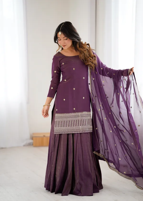 Deep_Plum_Embroidered_Silk_Sharara_Set_with_Sheer_Dupatta