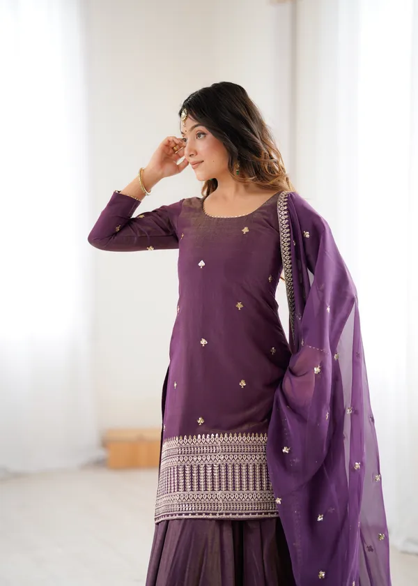 Deep_Plum_Embroidered_Silk_Sharara_Set_with_Sheer_Dupatta