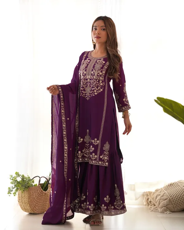 Deep_Purple_Embroidered_Georgette_Sharara_Suit_Set_with_Matching_Dupatta