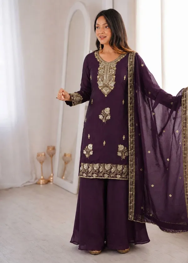 Deep_Purple_Embroidered_Straight_Kurta_with_Sharara_&_Dupatta_Set