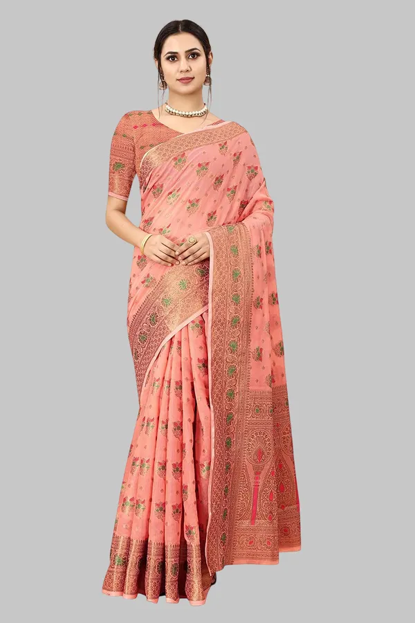 Women_Cotton_Silk_Kanjeevaram_Saree_With_Blouse_Piece
