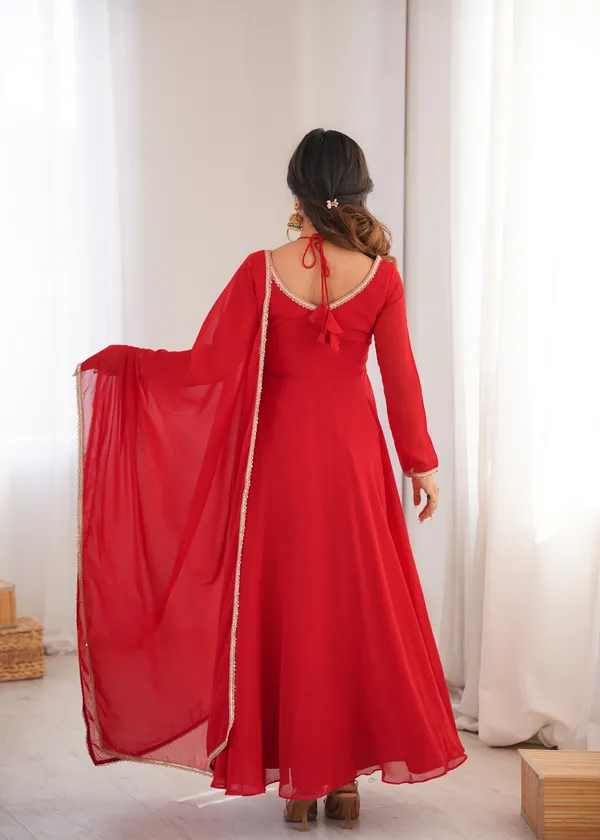 Elegance_Red_Georgette_Anarkali_Gown_with_Sequined_Lace_Border_Dupatta_Set