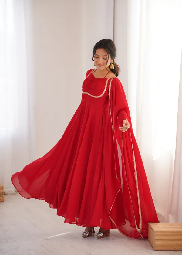 Elegance_Red_Georgette_Anarkali_Gown_with_Sequined_Lace_Border_Dupatta_Set