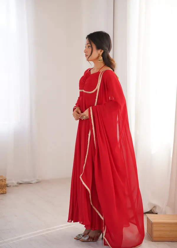 Elegance_Red_Georgette_Anarkali_Gown_with_Sequined_Lace_Border_Dupatta_Set