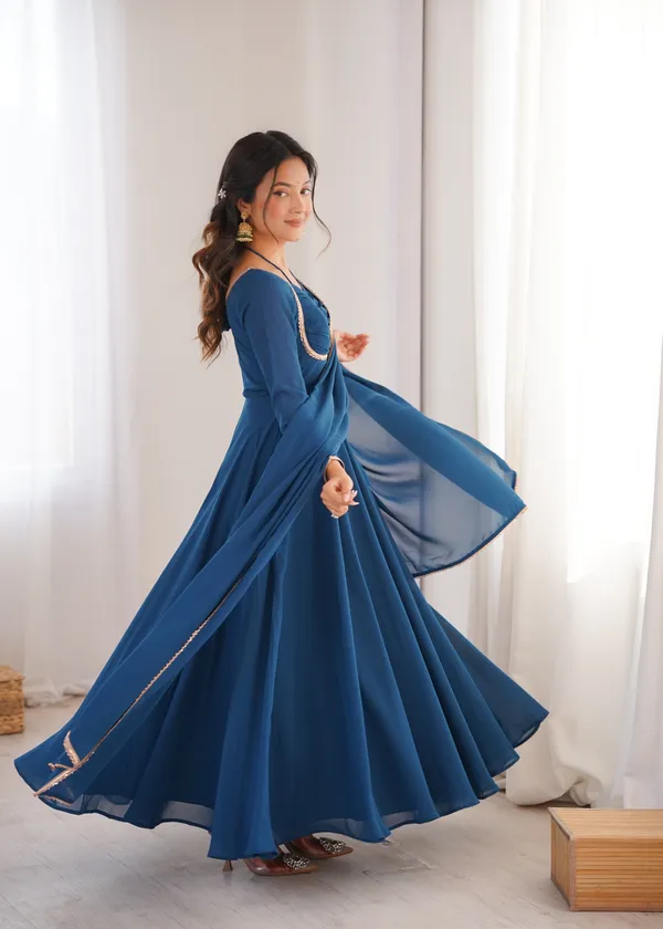 Elegance_Teal_Blue_Georgette_Anarkali_Gown_with_Sequined_Lace_Border_Dupatta_Set