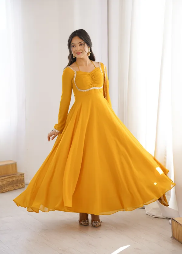 Elegance_Yellow_Georgette_Anarkali_Gown_with_Sequined_Lace_Border_Dupatta_Set