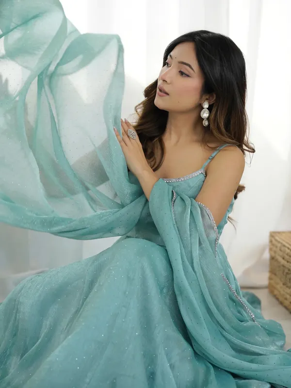 Elegant_Aqua_Blue_Embellished_Anarkali_Dress_with_Sheer_Dupatta