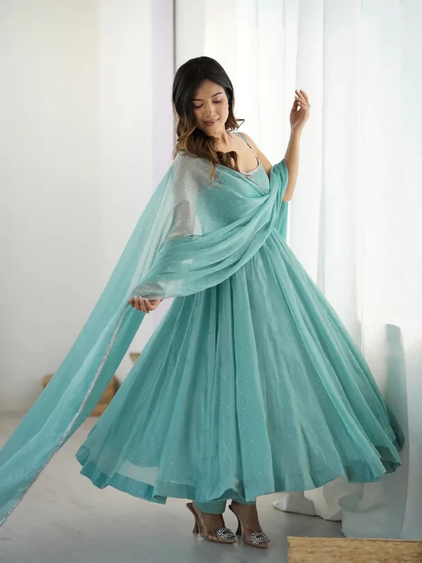 Elegant_Aqua_Blue_Embellished_Anarkali_Dress_with_Sheer_Dupatta