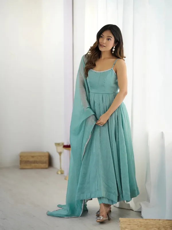 Elegant_Aqua_Blue_Embellished_Anarkali_Dress_with_Sheer_Dupatta