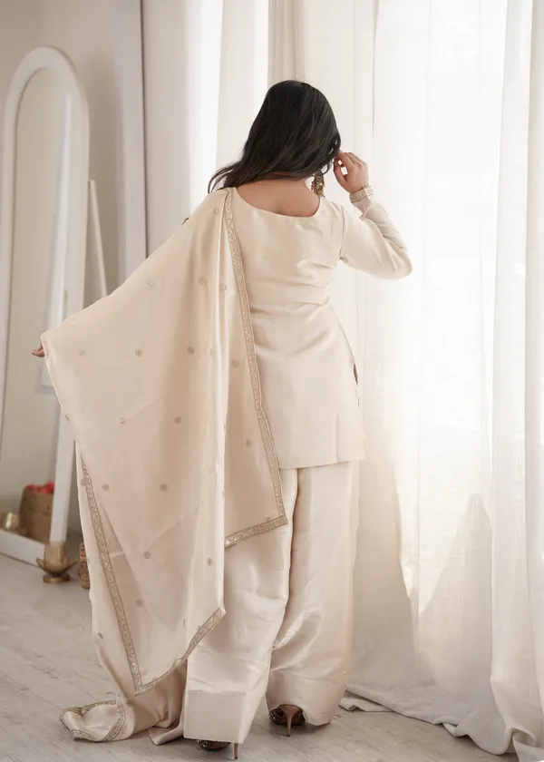 Elegant_Champagne_Beige_Embellished_Short_Kurta_with_Salwar_&_Dupatta_Set