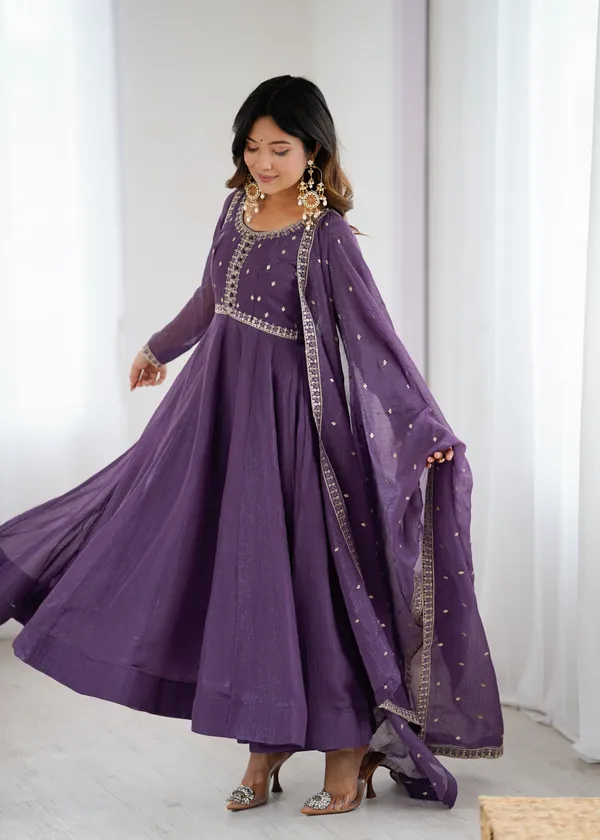 Elegant_Deep_Purple_Organza_Anarkali_Suit_Set_with_Embroidered_Work_&_Matching_Dupatta