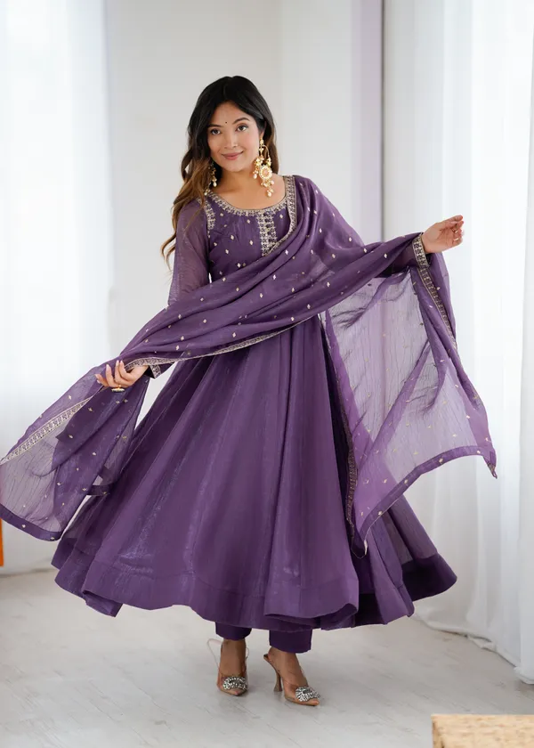 Elegant_Deep_Purple_Organza_Anarkali_Suit_Set_with_Embroidered_Work_&_Matching_Dupatta