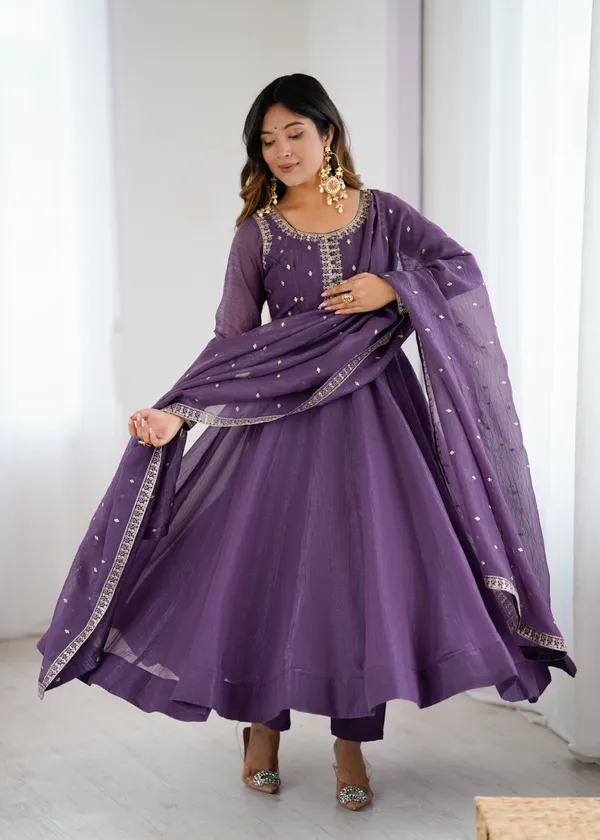 Elegant_Deep_Purple_Organza_Anarkali_Suit_Set_with_Embroidered_Work_&_Matching_Dupatta