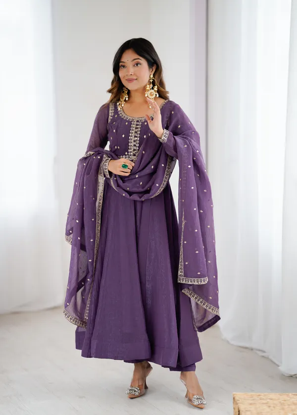 Elegant_Deep_Purple_Organza_Anarkali_Suit_Set_with_Embroidered_Work_&_Matching_Dupatta