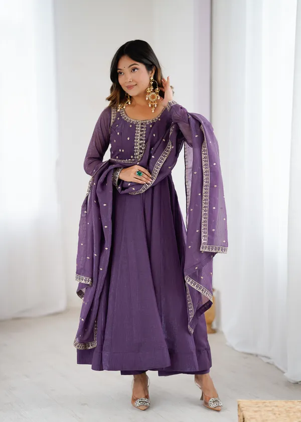 Elegant_Deep_Purple_Organza_Anarkali_Suit_Set_with_Embroidered_Work_&_Matching_Dupatta