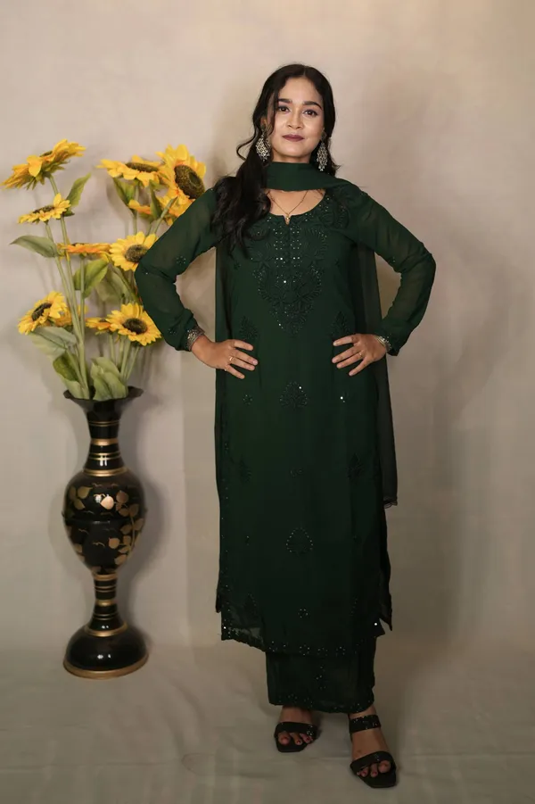 Elegant_Green_Embroidered_Georgette_Chikankari_Kurta_Set_with_Dupatta