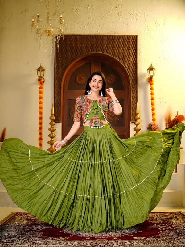 Elegant_Green_Lehenga_Choli_with_Multicolor_Embroidered_Work_Blouse
