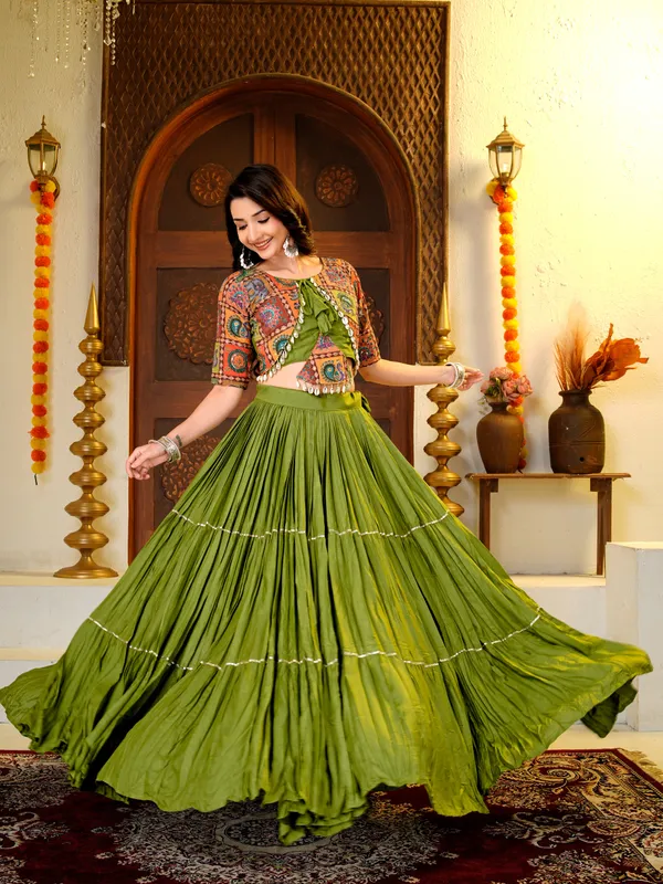 Elegant_Green_Lehenga_Choli_with_Multicolor_Embroidered_Work_Blouse