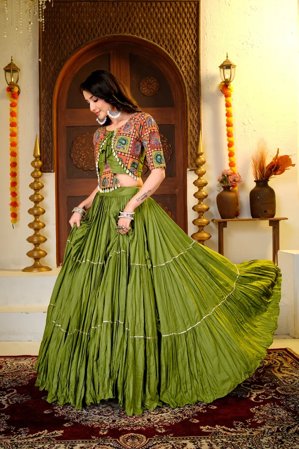 Elegant_Green_Lehenga_Choli_with_Multicolor_Embroidered_Work_Blouse