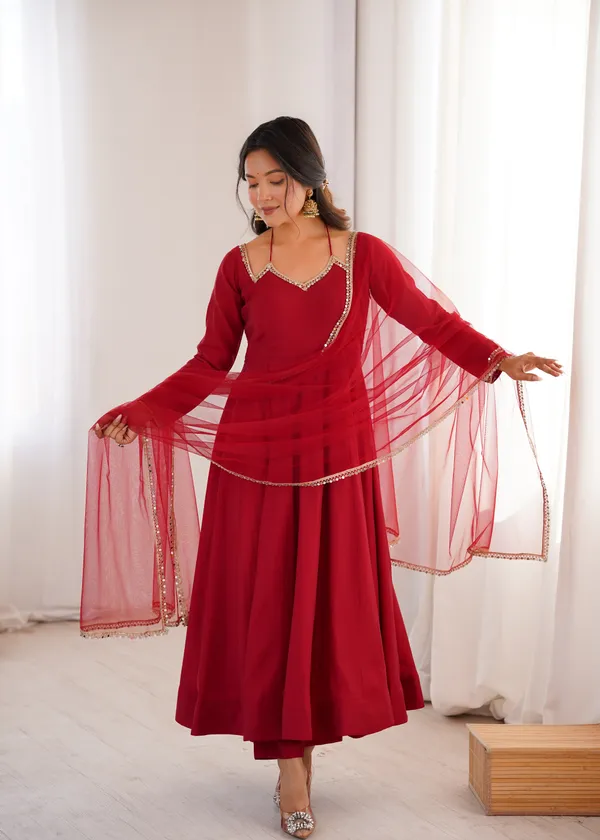 Elegant_Maroon_Anarkali_Suit_Set_with_V-Neckline