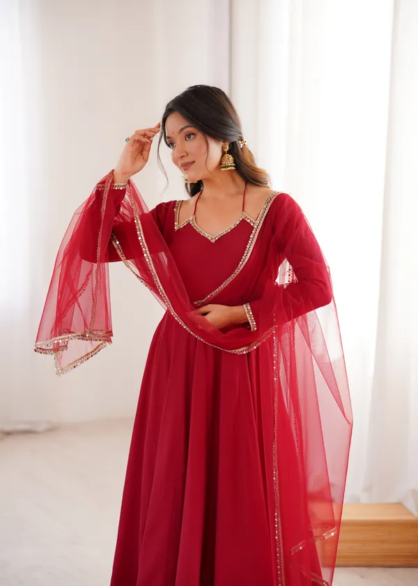 Elegant_Maroon_Anarkali_Suit_Set_with_V-Neckline