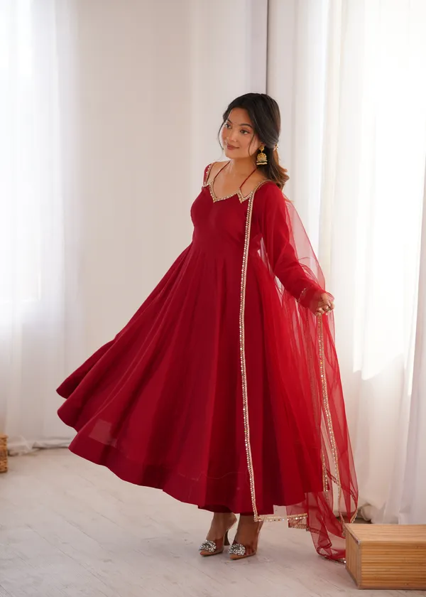 Elegant_Maroon_Anarkali_Suit_Set_with_V-Neckline