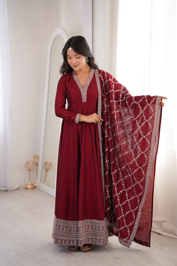 Elegant_Maroon_Embroidered_Anarkali_Gown_with_Matching_Designer_Dupatta