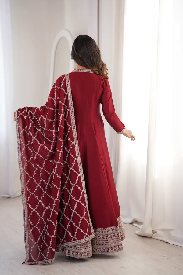 Elegant_Maroon_Embroidered_Anarkali_Gown_with_Matching_Designer_Dupatta