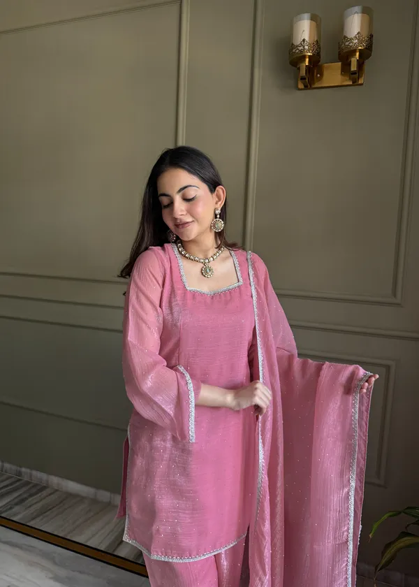 Elegant_Pink_Angrakha_Kurti_Set_with_Salwar_&_Dupatta