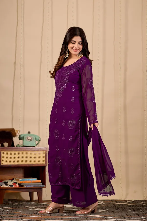 Elegant_Purple_Georgette_Lucknowi_Chikankari_Salwar_Suit_Set_with_Sequins_&_Dupatta