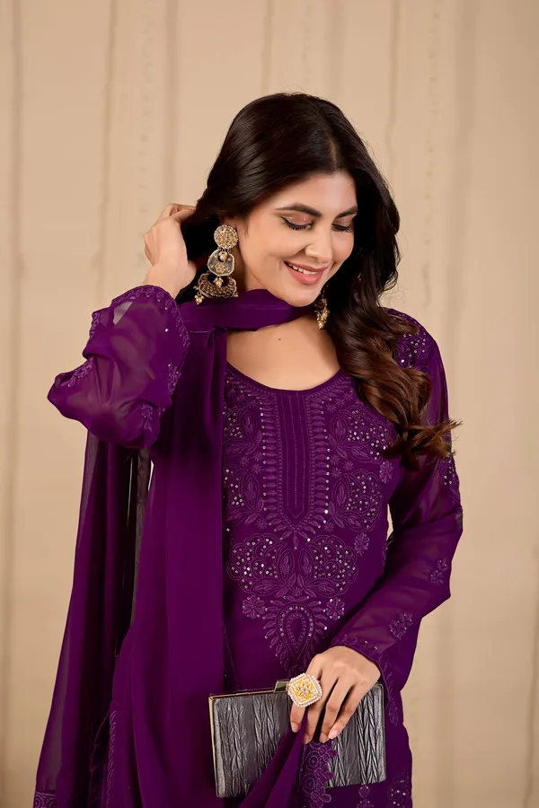 Elegant_Purple_Georgette_Lucknowi_Chikankari_Salwar_Suit_Set_with_Sequins_&_Dupatta