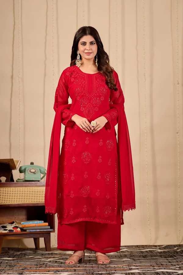 Elegant_Red_Georgette_Lucknowi_Chikankari_Salwar_Suit_Set_with_Sequins_&_Dupatta