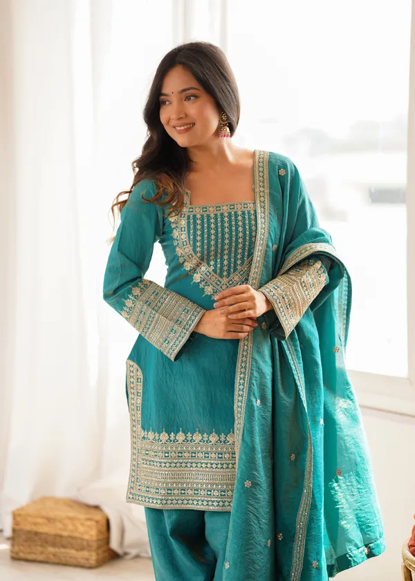 Elegant_Sea_Green_Gold-Embroidered_Salwar_Suit_Set_with_Dupatta