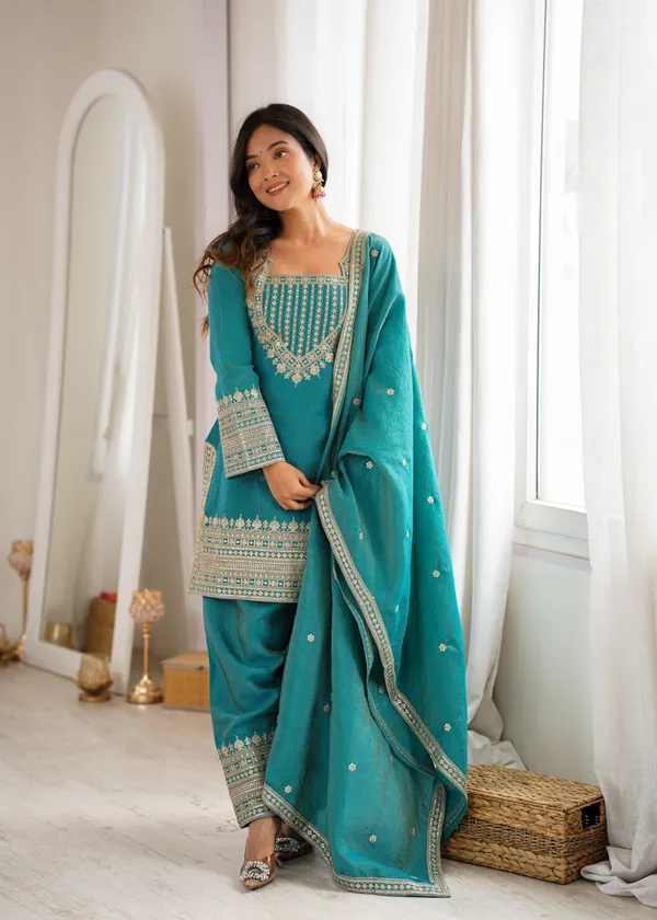 Elegant_Sea_Green_Gold-Embroidered_Salwar_Suit_Set_with_Dupatta