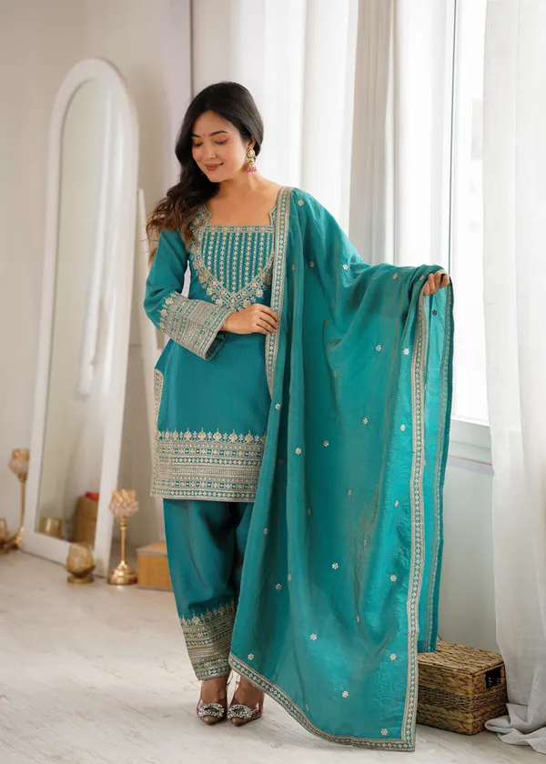 Elegant_Sea_Green_Gold-Embroidered_Salwar_Suit_Set_with_Dupatta