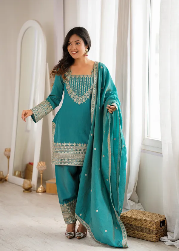 Elegant_Sea_Green_Gold-Embroidered_Salwar_Suit_Set_with_Dupatta