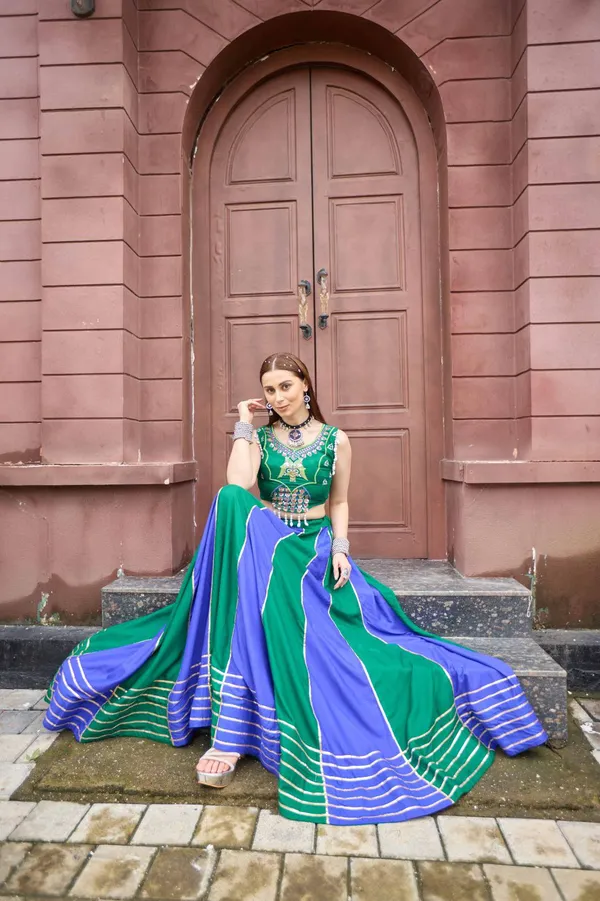 Emerald_Green_&_Royal_Blue_Designer_Lehenga_Choli_with_Handcrafted_Mirror_Work