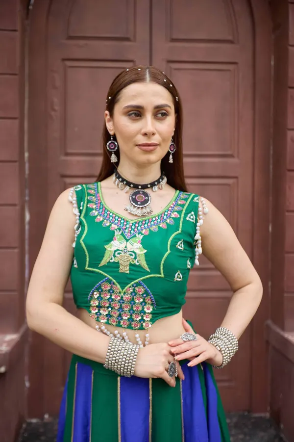 Emerald_Green_&_Royal_Blue_Designer_Lehenga_Choli_with_Handcrafted_Mirror_Work