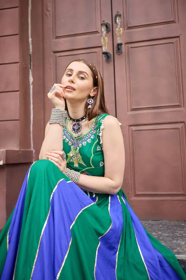Emerald_Green_&_Royal_Blue_Designer_Lehenga_Choli_with_Handcrafted_Mirror_Work