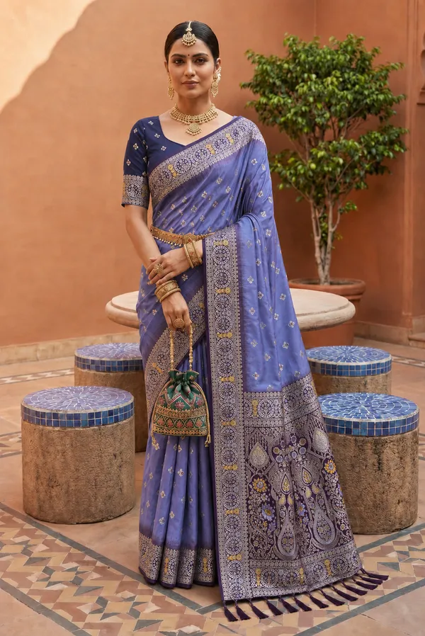 Lavender_Designer_Banarasi_Saree_with_Intricate_Traditional_Border
