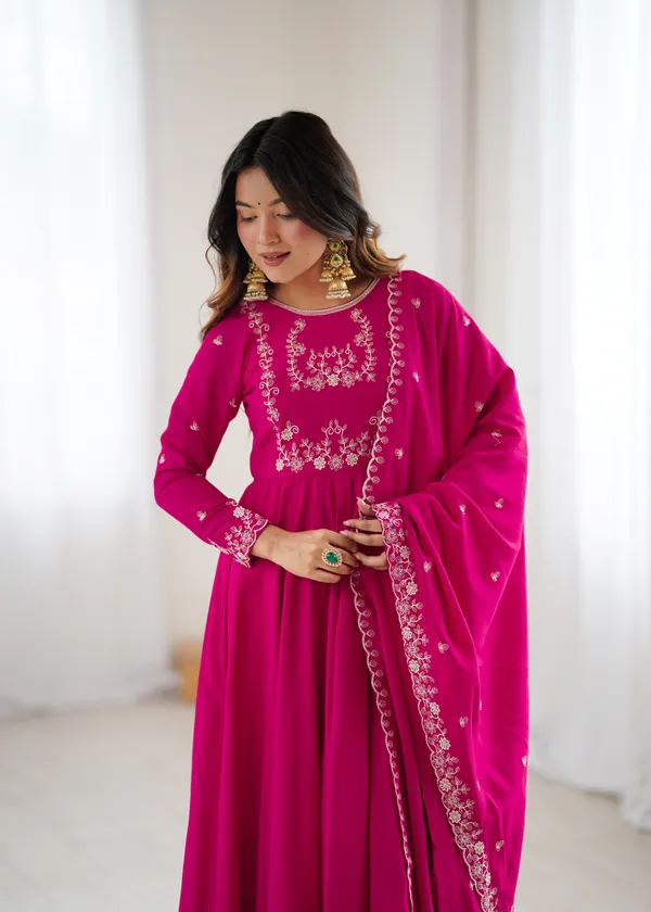 Magenta_Embroidered_Anarkali_Suit_with_Matching_Dupatta