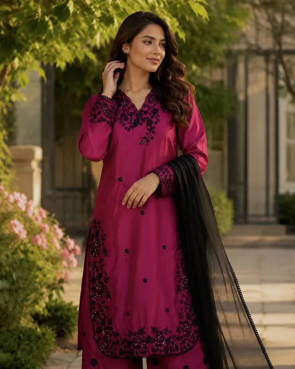 Magenta_Embroidered_Silk_Kurta_Set_with_Dupatta