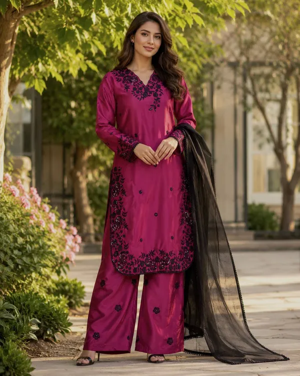 Magenta_Embroidered_Silk_Kurta_Set_with_Dupatta