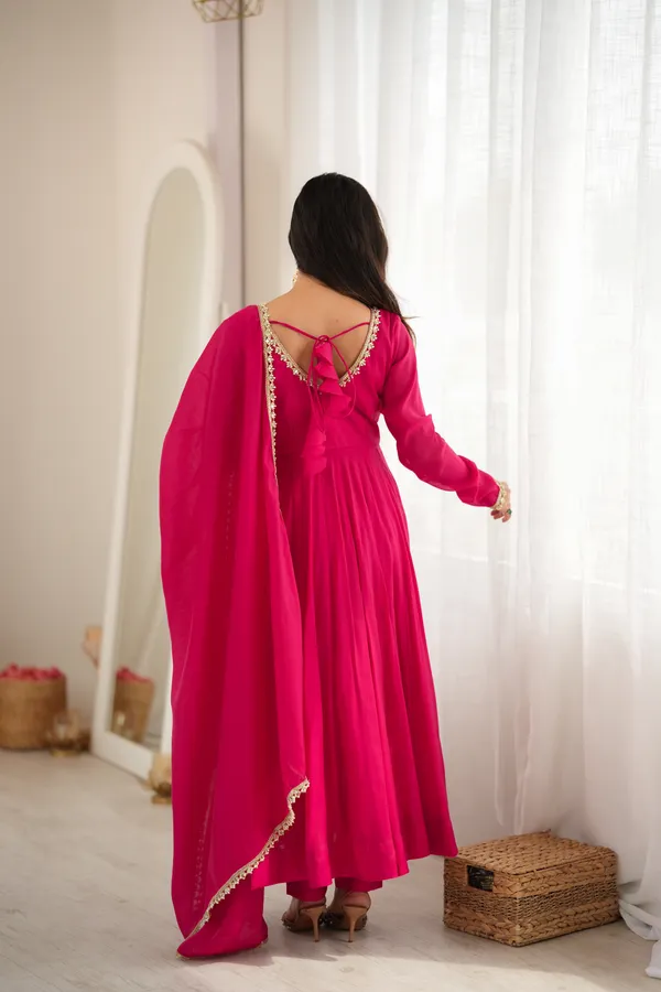 Magenta_Pink_Anarkali_Suit_Set_with_Mirror_&_Gota_Work_Border_Dupatta