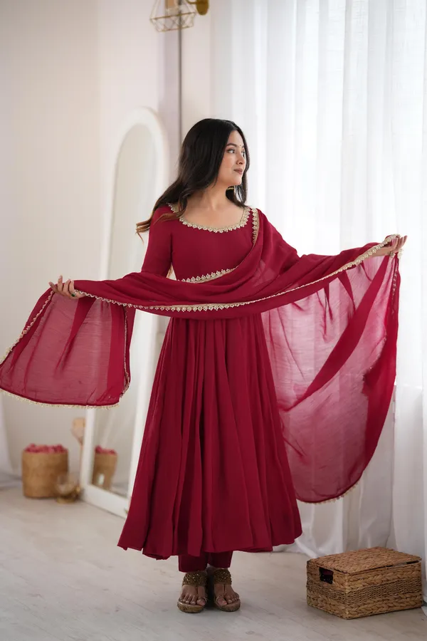 Maroon_Anarkali_Suit_Set_with_Mirror_&_Gota_Work_Border_Dupatta