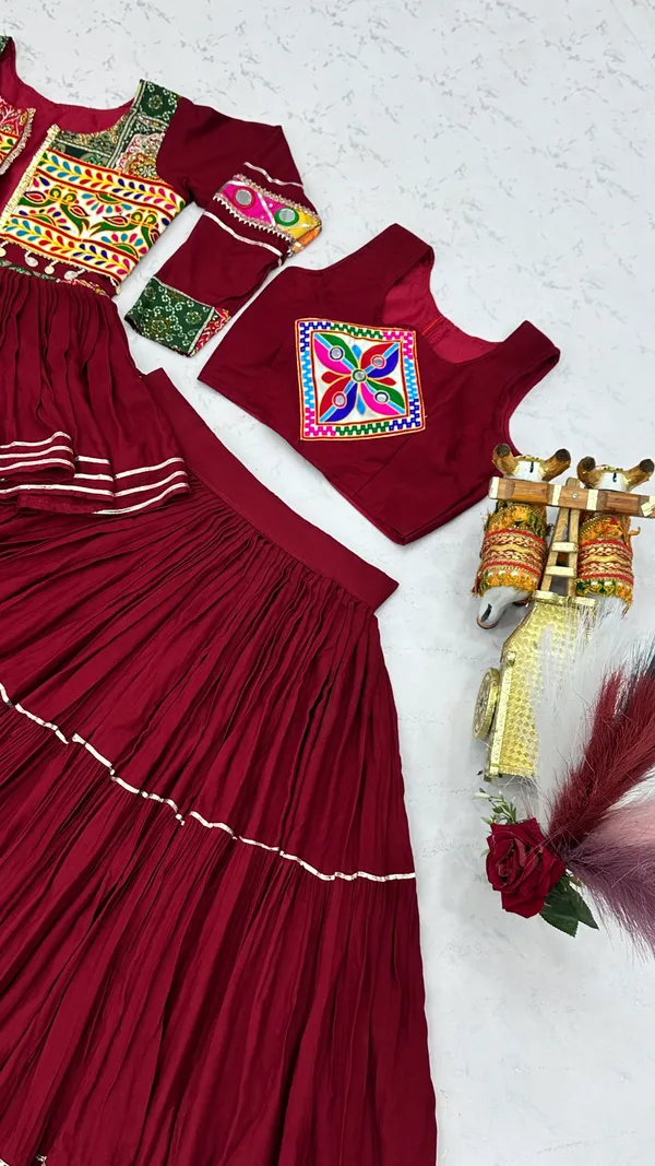 Maroon_Embroidered_Lehenga_Choli_with_Koti