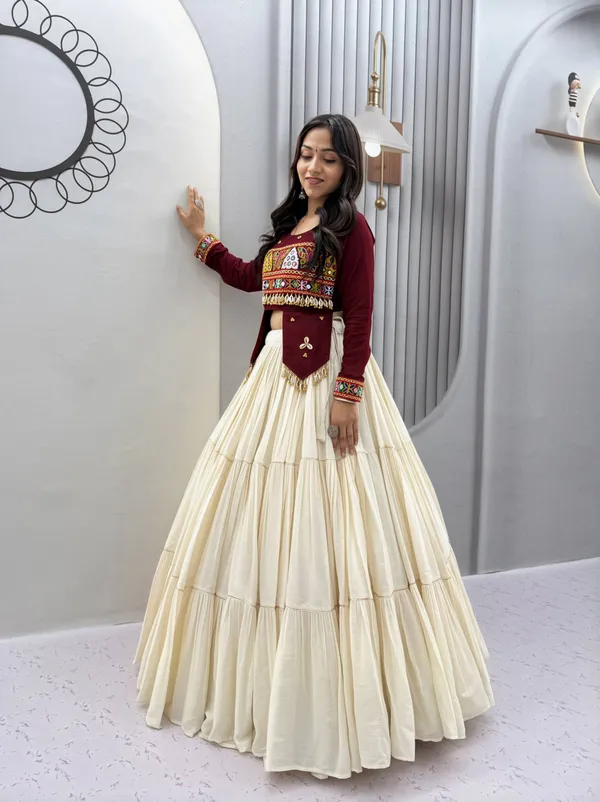 Maroon_&_Ivory_Kutch_Embroidered_Traditional_Lehenga_Choli_Set_with_Mirror_&_Shell_Detailing