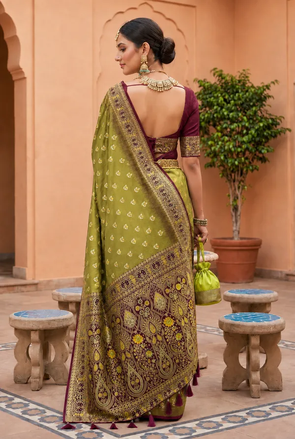 Mehendi_Designer_Banarasi_Saree_with_Intricate_Traditional_Border