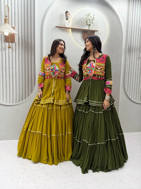 Mehendi_Embroidered_Lehenga_Choli_with_Koti